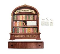 Contador de objetivos de lectura - Escritorio de pie Scoreboard, Wood Book Challenge, Motivational Tracking Sign | Home Study Library Classroom Teen Student Adult Children Bookshelf Organización