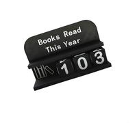 Contador de objetivos de lectura para libros leídos este año con ergonomía cuidadosa y comportamiento mecánico predecible para el seguimiento diario de hábitos (negro)