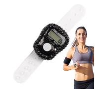 Contador de recuentos digitales, contador electrónico - LCD Display Counting Clicker - Anillo de registro de seguimiento del número de blindaje LCD reseteable para Lap, línea de malla