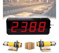 Contador digital con control remoto, 4 pantallas LED, cuenta hasta 9999 | Contador digital con control remoto, capacidad de 9999, distancia de detección de 0 a 5 m, ideal para sistemas de