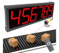 Contador Digital con Gran Pantalla LED, Sensor con Capacidad de detección de hasta 999999, Distancia Ajustable de 30 a 70 cm, Montaje Colgante o en Pared para Aplicaciones en Cintas transportadoras.