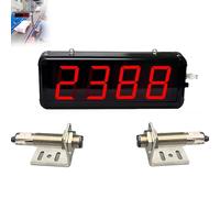 Contador Digital con Sensor láser, Contador Digital de 4 dígitos, Doble LED infrarrojo, Distancia de Disparo de 20 m, Contador de dígitos, hasta 9999, Contador de línea de producción, para c