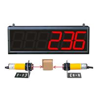 Contador Digital con Sensor láser de inducción, Contador transportador LED con Pantalla de 6 dígitos, Distancia de detección: 0-5 m, Memoria de Apagado, conteo: 0-999999, Adecuado para Conte