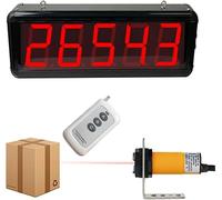 Contador digital, contador de línea de producción, contador de pantallas LED de hasta 99999, distancia del sensor 5 m, función de memoria de apagado, para fábricas y talleres.