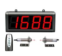 Contador digital Contador láser digital con pantalla LED dual, alcance de 20 m, cuenta hasta 9999, ideal para líneas de producción y aplicaciones de disparo