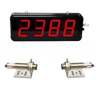 Contador digital Contador láser digital, medidor LED dual Plus Minus, alcance láser de 20 m, cuenta hasta 9999, ideal para líneas de producción y aplicaciones de conteo