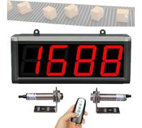 Contador digital de 4 dígitos con pantalla LED, cuenta hasta 9999, distancia de inducción de 0 a 20 m, control remoto, para cinta transportadora y línea de producción