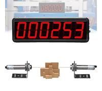 Contador digital de doble sonda, contador de sensores, pantalla LED de 6 dígitos, con sonda infrarroja, cuenta hasta 999999, distancia de detección de 0 a 20 m, para fábricas y talleres