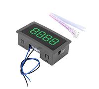 Contador digital de LED de DC, pantalla de 4 dígitos del 0 al 9999, con función de subida y bajada, más y menos; contador con panel de LED brillante y cable, para equipos de (Verde)