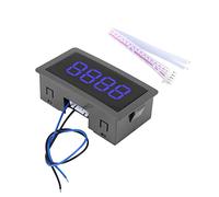 Contador digital de LED de DC, pantalla de 4 dígitos del 0 al 9999, con función de subida y bajada, más y menos; contador con panel de LED brillante y cable, para equipos de (Azul)