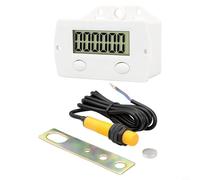 Contador digital electrónico de 6 dígitos con sensor de proximidad magnético, contador de impulsos industriales para máquinas troqueladoras y textiles, almacenamiento de datos automático, blanco, 68 x