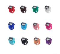 Contador digital en forma de anillo con pantalla iluminada y audible a 100 para uso en eventos deportivos educativos y seguimiento diario de hábitos (azul oscuro)