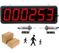 Contador digital infrarrojo LED para cinta transportadora, pantalla de 4 dígitos, conteo de hasta 9999, rango de detección de 948 cm, ideal para entornos industriales y educativos.