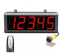 Contador digital infrarrojo LED para cinta transportadora, pantalla de 4 dígitos, conteo de hasta 9999, rango de detección de 745 cm, ideal para entornos industriales y educativos.