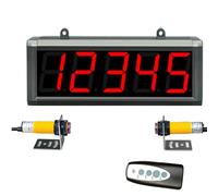 Contador digital infrarrojo, sensor dual con control remoto, 0-99999, distancia de 0-5 m, para cintas transportadoras, líneas de producción, conteo de visitantes