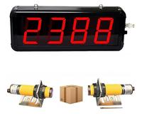 Contador Digital LED con Sensor infrarrojo y Control Remoto, detección de 5 m, Cuenta hasta 999999, Ideal para líneas de producción con Cintas transportadoras.