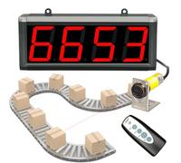 Contador Digital LED, Pantalla De 3 Pulgadas/4 Dígitos, Distancia De Detección De 11,8 Pulgadas/27,5 Pulgadas, Contador Transportador De 0 a 9999, con Sensor Y Control Remoto, para Producción