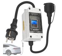 Contador Eléctrico Digital Móvil para Enchufe de 230V 16A, Impermeable IP65 Medidor Digital Portátil de Electricidad con Reinicio para Autocaravanas, VehíCulos Eléctricos, Hogares, Cable de 1 M