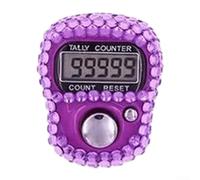 Contador electrónico de dedos con diamantes de imitación, botón mecánico, ajuste ajustable, cuenta 0-9999, tamaño compacto sin batería, portátil para inventario de cuentos, deportes, manualidades