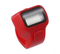 Contador electrónico de mano con diseño curvado ergonómico y pantalla LED grande para un conteo cómodo, claro y preciso con botón silencioso (rojo)