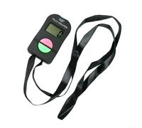 Contador electrónico de mano con pantalla de 4 dígitos y sonido, cuenta con conteo hacia adelante y hacia atrás con un cordón para uso manos libres durante eventos