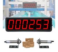 Contador electrónico de pantalla digital con pantalla LED de 6 dígitos, cuenta hasta 999999, distancia de detección de 20 m, sensor de 3 pulgadas, ideal para cintas transportadoras, líneas de