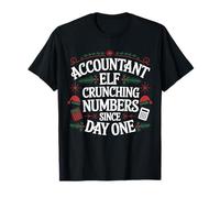 Contador Elfo Crunching Números Divertido Navidad Contabilidad Camiseta