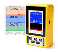 Contador Geiger & Medidor EMF 4 en 1, Detector de Radiación para Radioactividad Nuclear (Gamma, Beta y Rayos X) y Campos Electromagnéticos (EF/MF/RF), con Alarma y Pantalla LCD para Hogar, Exteriores