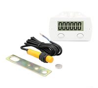 Contador inductivo magnético de 6 dígitos para el conteo industrial de perforaciones, rango 0-999999, frecuencia máxima de 20 Hz, funciona con batería AA de 1.5 V, 68 × 38 × 30 mm