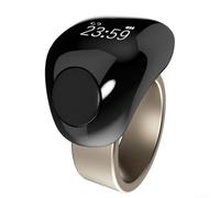 Contador inteligente recargable para anillo Tasbih con pantalla LED, batería de 45 mAh, resistente al agua digital para contador de dedos Zikr para oración musulmana, 3 tamaños (20 mm/22 mm, negro)