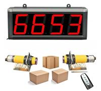 Contador LED digital, pantalla de 4 dígitos, totalizador automático de doble sonda, cuenta hasta 9999, distancia de detección de 5 m, control remoto para línea de producción y cinta transportadora