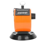 Contador manual BERM Carcasa de plástico ABS de 4 dígitos Rojo, verde, amarillo, azul, negro, naranja, blanco (opcional) Herramienta de conteo manual mecánica con base de gancho y (Naranja)