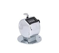 Contador Manual de 4 Dígitos con Anillo, Acero Inoxidable, Plata, para Registro de Taller y Marca de Conteo