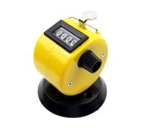 Contador manual mecánico ABS con base, seguimiento de inventario, amarillo