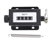 Contador Manual Mecánico de 5 Dígitos, Contador Vueltas Perilla Giratoria, Contador de Mano Manual Reiniciable, Contador Negro con Resorte 0-99999