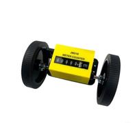 Contador mecánico de longitud JM316 con rodillo, pantalla de 6 dígitos | 99999.9 para tela, cable y alambre, recuento bidireccional, puesta a cero rápida, carcasa metálica amarilla, incluye (metros)