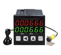 Contador transportador Digital LED con telémetro Digital, Contador de línea de producción de 6 dígitos con Panel de Control LED, Distancia de detección: 30 cm/70 cm y función de Memoria de a