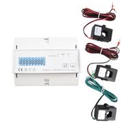 Contador tridireccional, 200 A, RS485 para modbus, carril DIN | Contador inteligente con mando a distancia, medición de voltaje/corriente, RS485, TH35-7,5, bobinas de 200 A, UL94 V-0