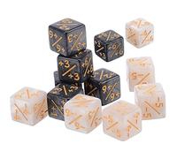 Contadores de Dados,12 PCS Token Dice D6 Loyalty Dice Set Negro + 1/+ 1 & Blanco -1/-1 Dados de Lealtad Cubo de Dados D6 Compatible con MTG CCG Card Gaming Accesorio