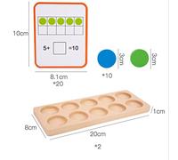Contadores de Matemáticas de Aprendizaje Temprano, Juego de Diez Marcos de Madera para Niños, Enriquece el Sentido Numérico y el Conocimiento Matemático, Adecuado para Preescolar y Escuela