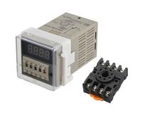 Contadores de pantalla digital electrónicos preestablecidos DH48J-8 de 8 A y 11 A con sensor de relé y base acíclicos de 8 pines y 11 pines, 12 V CC, 24 V CA y 220 V(DH48J-8A DC12V)