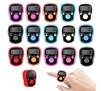 Contadores Electrónicos De Dedos, 15 Piezas Contador De Dedo Electrónico con 5 Led Digitales, Reiniciable con Pantalla Digital Contador, Contador De Dedos Digital para Filas Tejido Punto Ganchillo