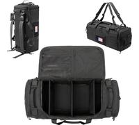 CONTAIL Bolsa de lona militar Molle de 48 L, bolsa táctica para gimnasio con compartimento para zapatos, bolsa de equipaje para equipo al aire libre con correas desmontables para mochila, Negro -, 48L