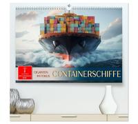 Containerschiffe - Giganten im Fokus (hochwertiger Premium Wandkalender 2026 DIN A2 quer), Kunstdruck in Hochglanz: Seefracht-Giganten der Meere in Szene gesetzt.