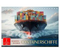 Containerschiffe - Giganten im Fokus (Tischkalender 2026 DIN A5 quer), CALVENDO Monatskalender: Seefracht-Giganten der Meere in Szene gesetzt.