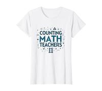 Contando Maestros de Matemáticas Apreciación Símbolos matemáticos Camiseta, Mujer, Blanco, XS