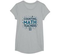 Contando Maestros de Matemáticas Apreciación Símbolos matemáticos Camiseta, Niñas, Gris Jaspeado, Pequeña