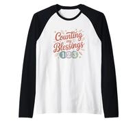 Contando mis bendiciones 1 2 3 Camiseta Manga Raglan