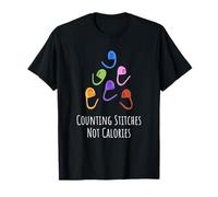 Contando puntos de sutura, no calorías, amante del hilo, dama de ganchillo Camiseta