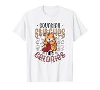 Contar Puntadas, no calorías, Tejer Gato Camiseta